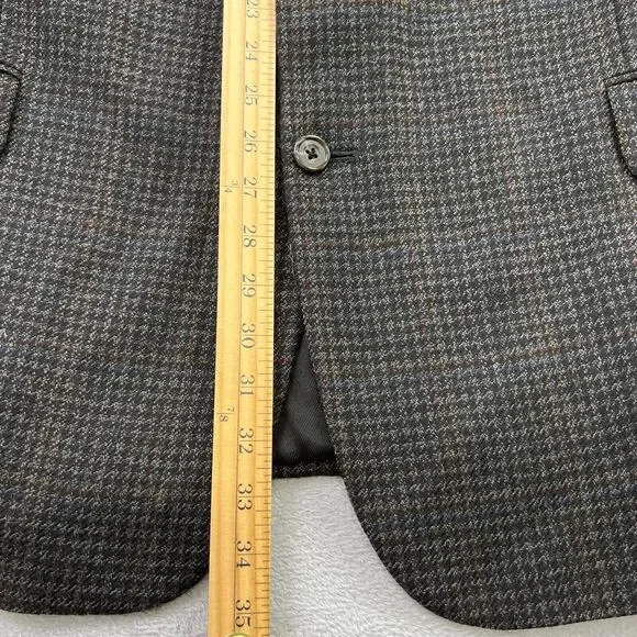 VTG Oscar De La Renta 48L Gray 100% Wool Tweed 2Btn Blazer Jacket Sport Coat‎